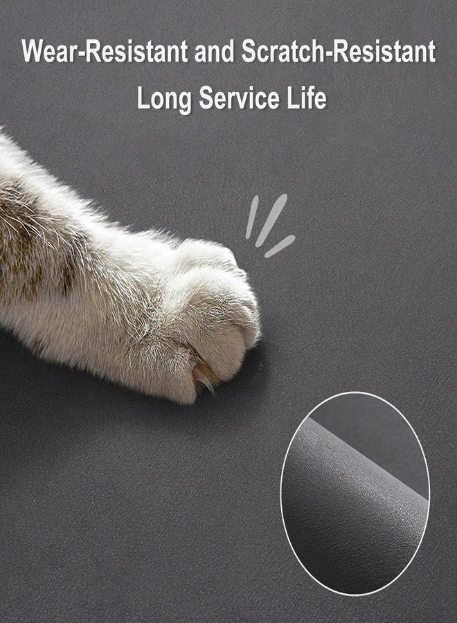 YCT Cat Food Mat for Pet Dog Food Mat, Cat Mat for Food and Water, Cat Feeding Mat Pet Dog Cat Bowl Mat, Non-Slip Super Absorbent, with Multiple cat Heads Logo，18.1 x 11.8 inches, Dark Grey - Image 2